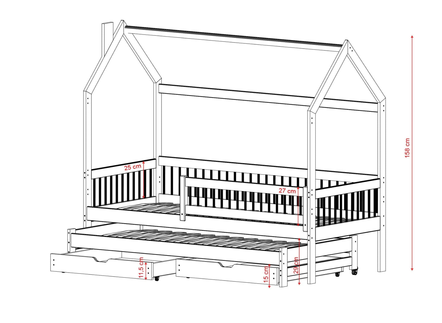 Παιδικό Κρεβάτι Σπιτάκι Papi