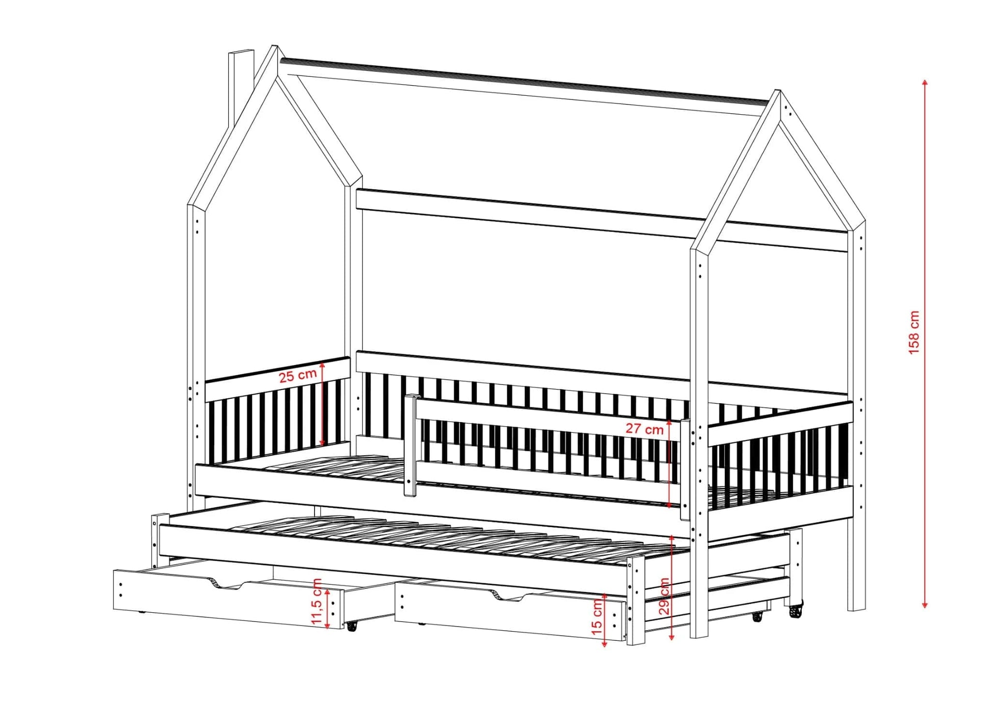 Παιδικό Κρεβάτι Σπιτάκι Papi