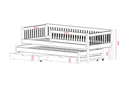 Παιδικό κρεβάτι καναπές SOFTI με αποθηκευτικό χώρο